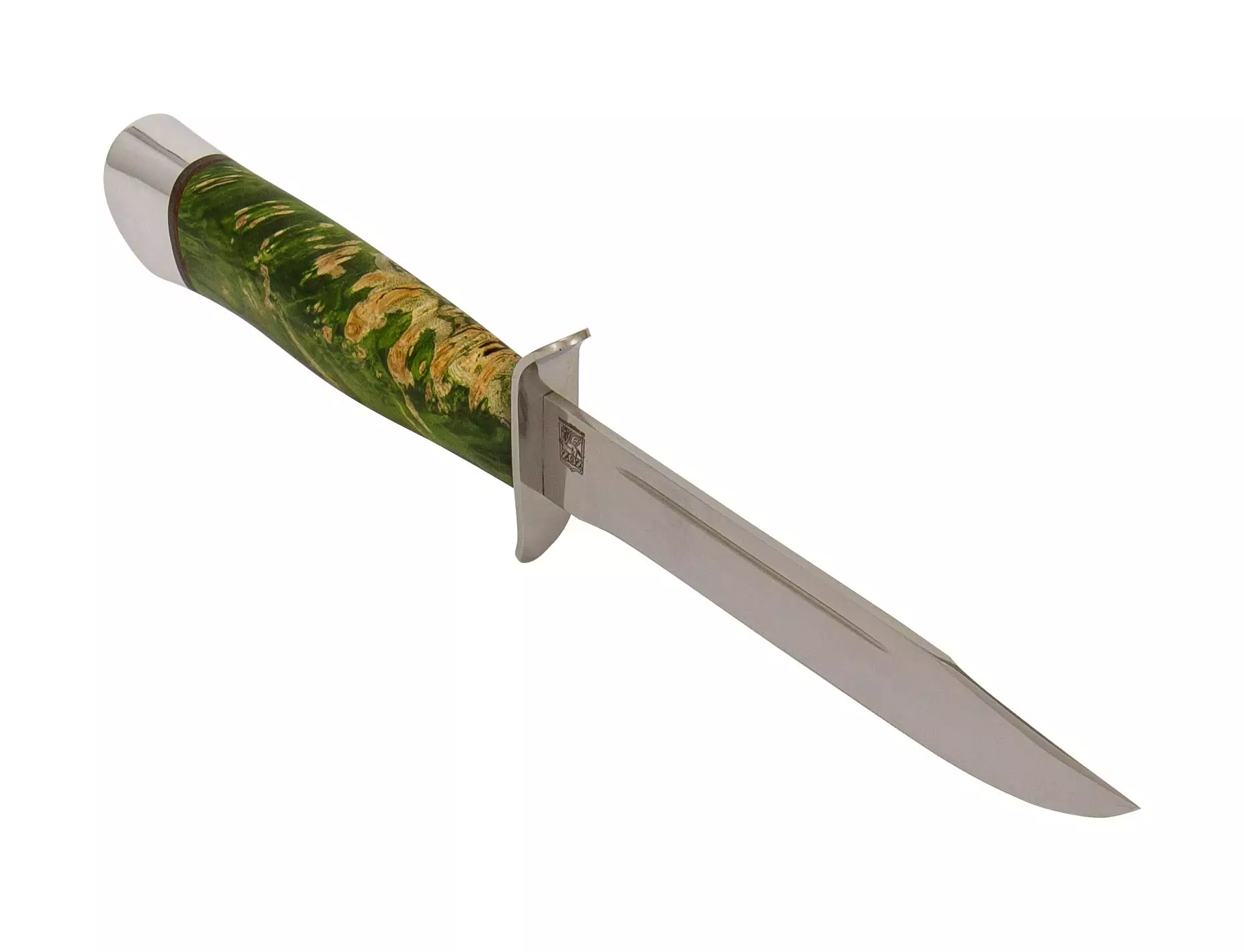 Нож Разведчика (сталь 95x18, Ручка кап клена стаб. Зеленыйал.) 0З-00007299 (4)