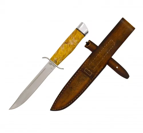 Нож Разведчика (сталь 95x18, Ручка кап клена стаб. Желтыйал.) 0З-00007300 (3)