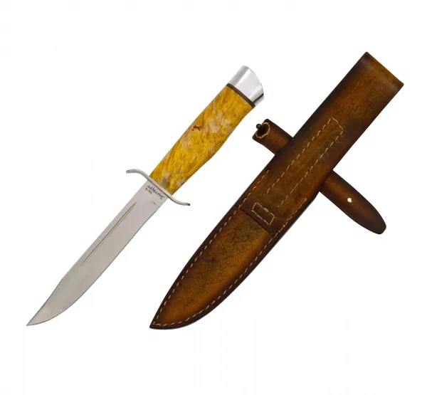 Нож Разведчика (сталь 95x18, Ручка кап клена стаб. Желтыйал.) 0З-00007300 (3)